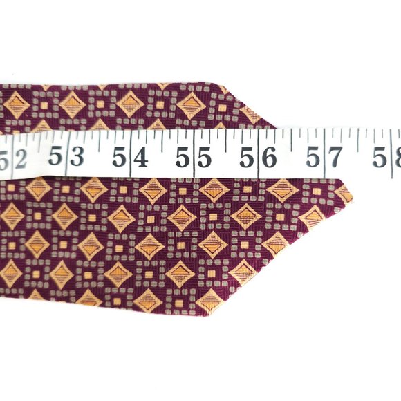 Expressions by APN Men Tie 100% Silk Geometric Purple Gray Gold Size 57x4 - NWOT - Picture 4 of 5